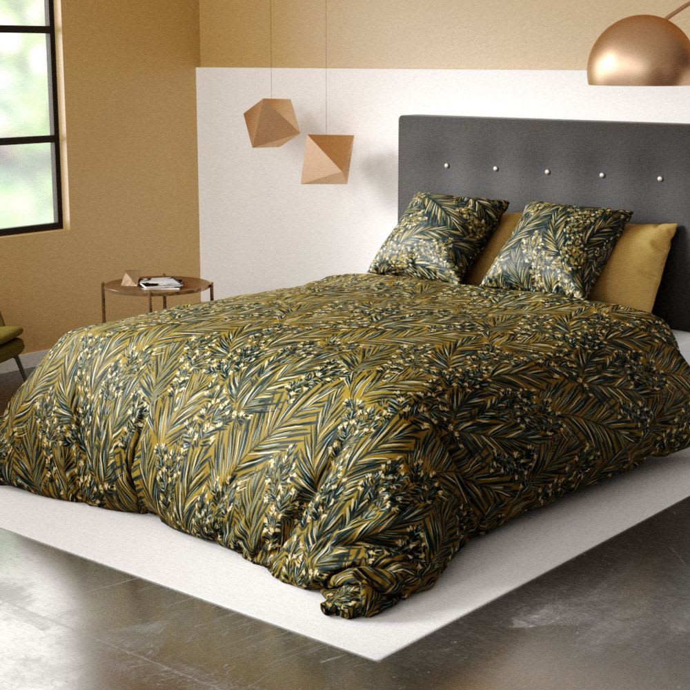 Housse De Rêve Parure de lit 2 places coton bio à motifs 240x260 cm style contemporain Vert Certifié Oeko-Tex