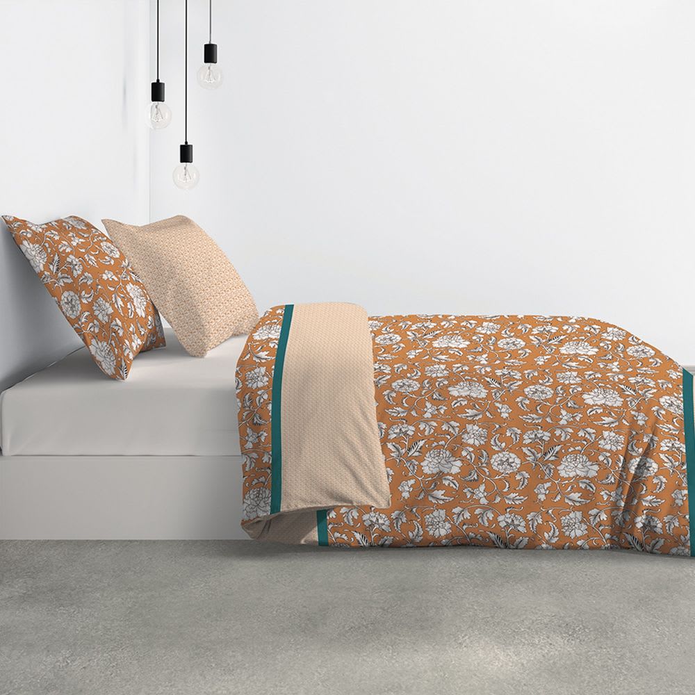 Parure de lit 2 places coton à motifs 240x260 cm - Maisons du Monde