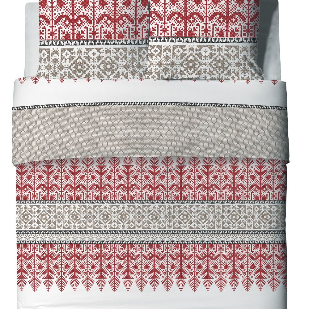 Parure de lit 2 places coton à motifs 240x260 cm - Maisons du Monde