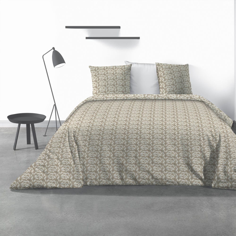 Parure de lit Carmel avec housse de couette et taies d'oreiller imprim