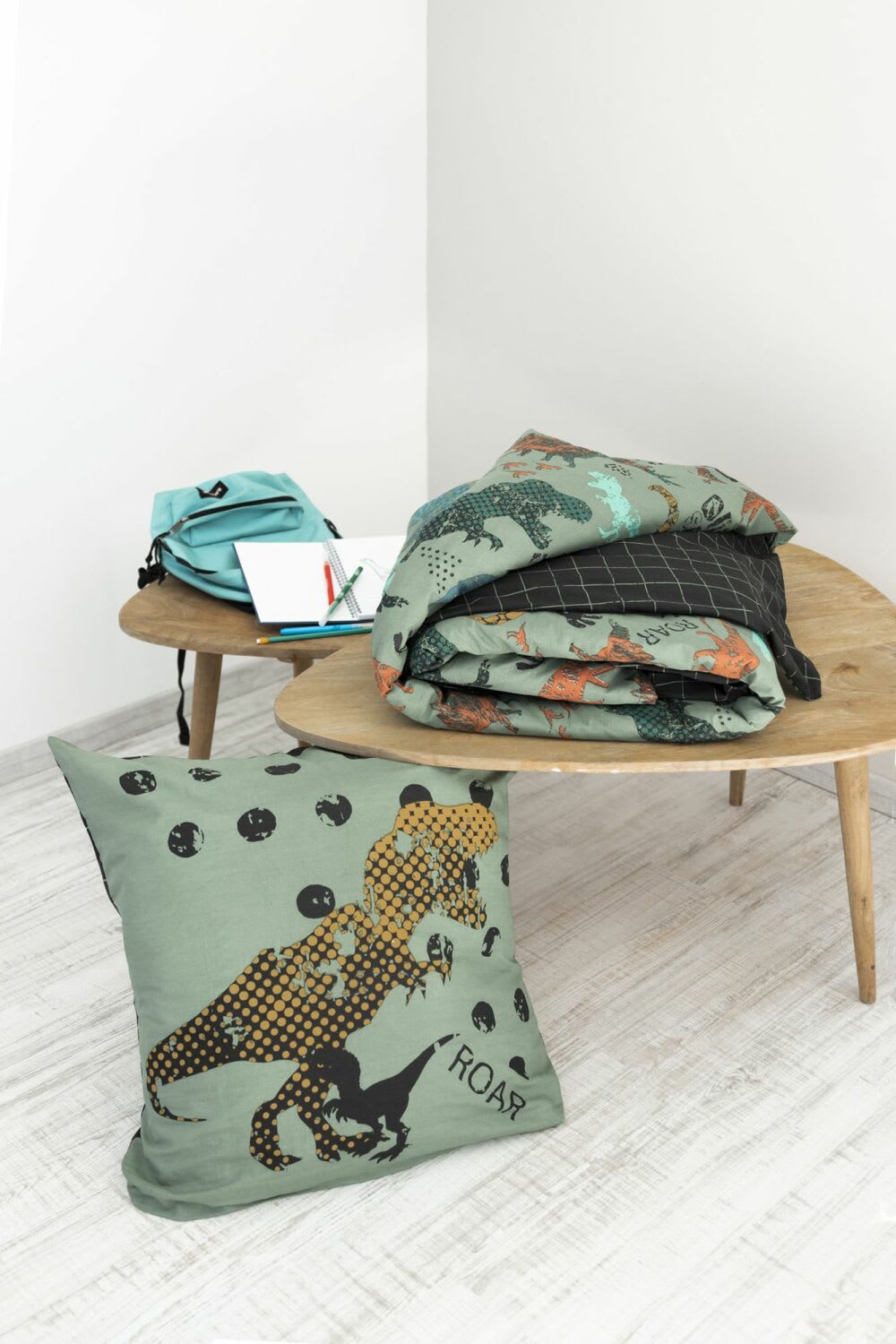 Parure housse de couette coton vert 140x200 cm - Maisons du Monde