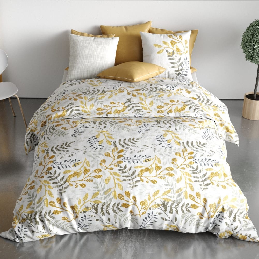 Parure de lit 2 places coton bio à motifs 240x260 cm