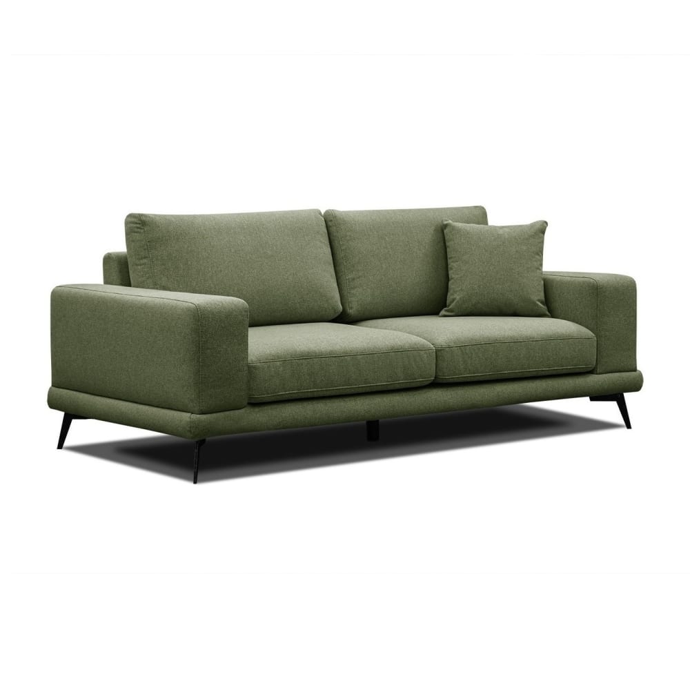 Canapé droit 3 places tissu vert