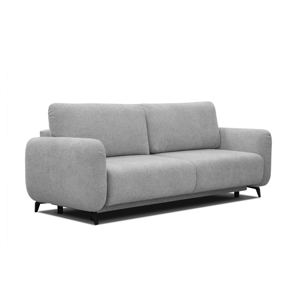 Canapé convertible 3 places tissu gris clair