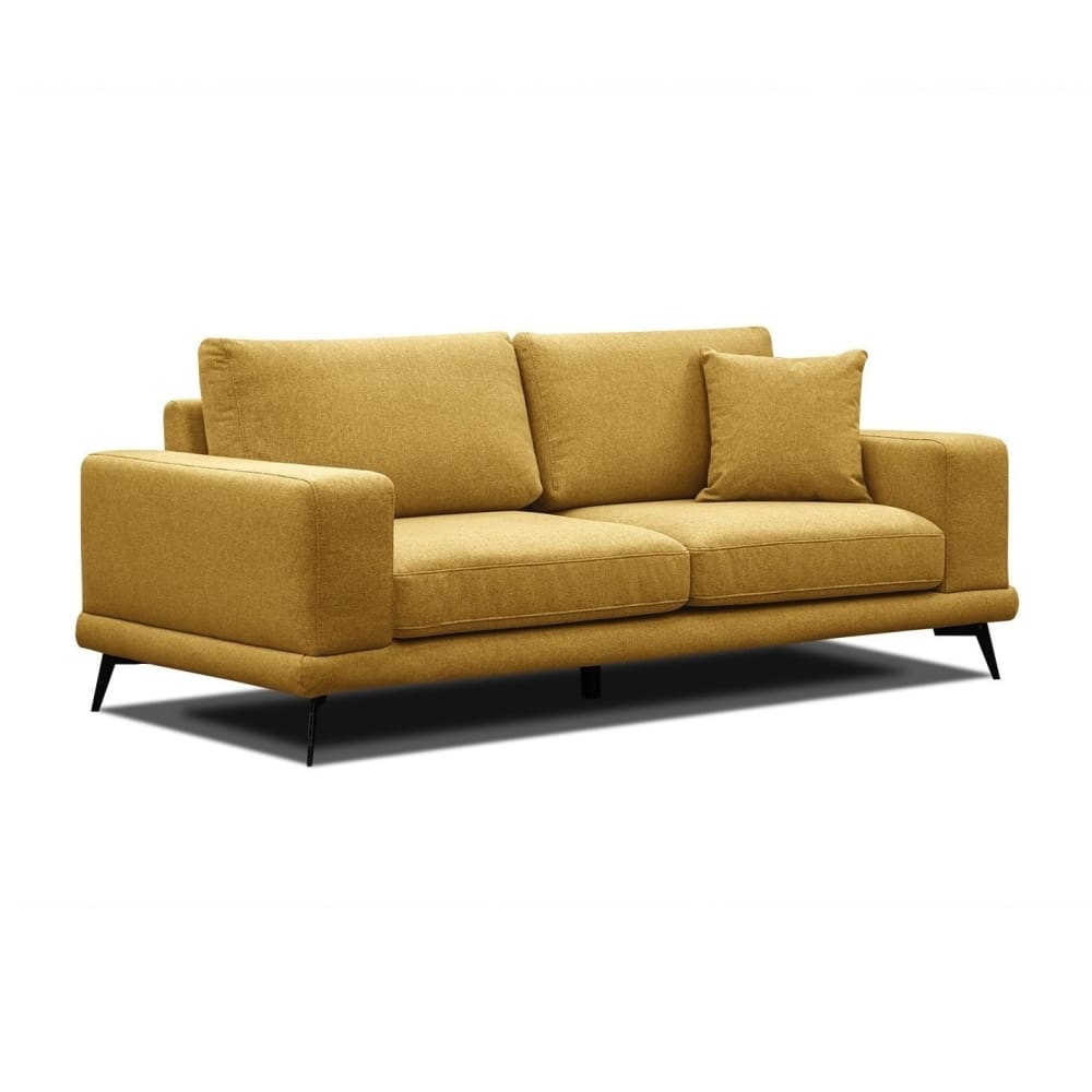 Canapé droit 3 places tissu jaune