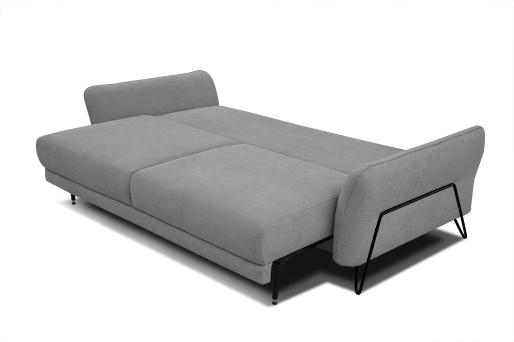Canapé convertible 3 places tissu gris