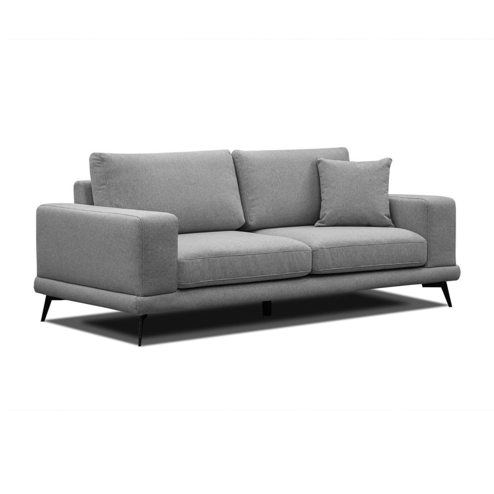 Canapé droit 3 places tissu gris