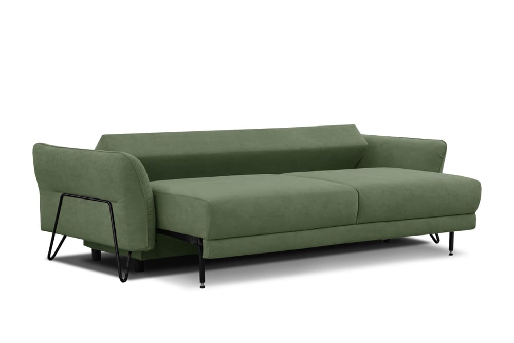 Canapé convertible 3 - places tissu vert