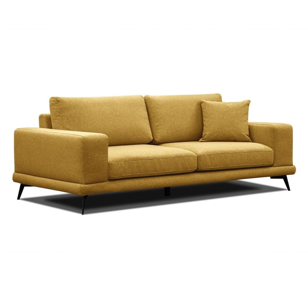 Canapé droit XXL 3 places - tissu jaune