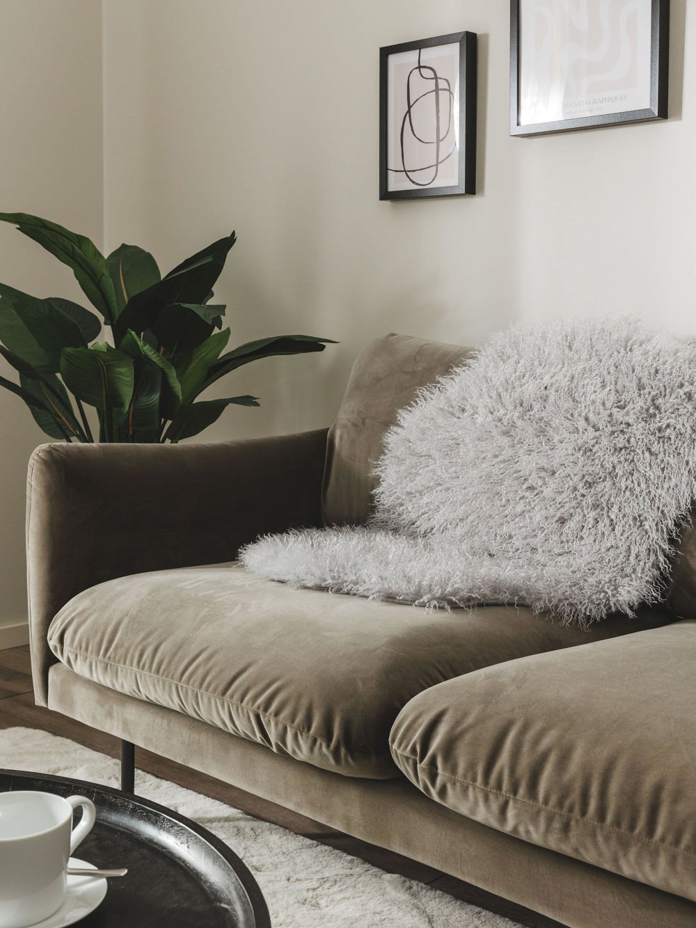 Tapis de fausse fourrure gris 60x90 — vue 3