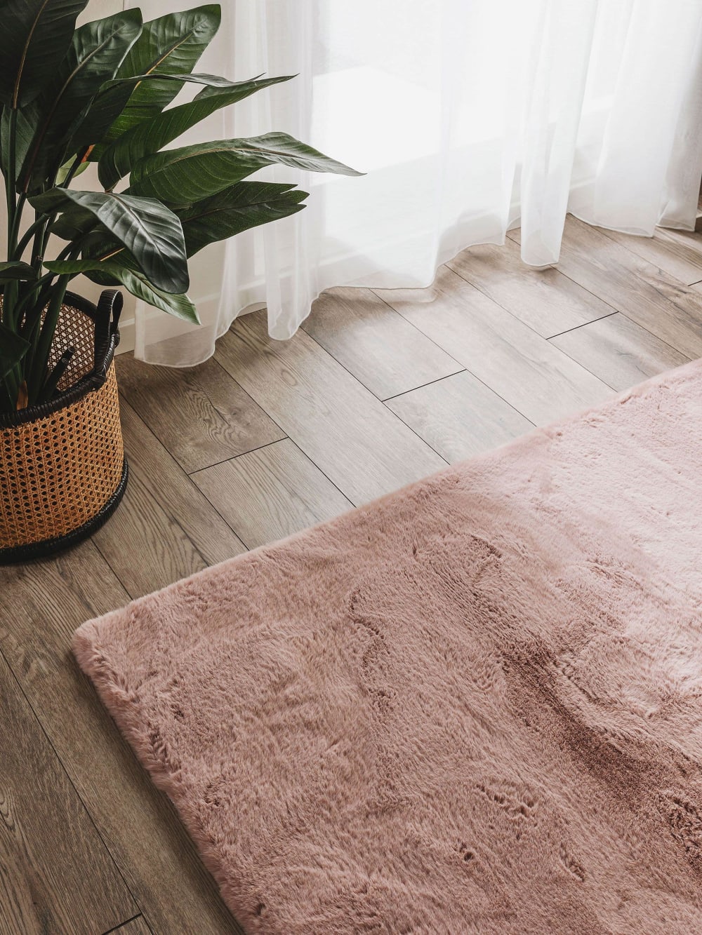 Tapis de fausse fourrure rose 80x240 — vue 4