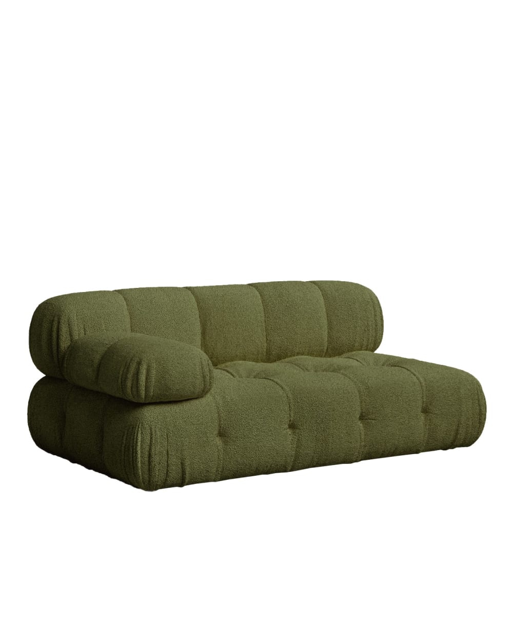 Canapé vert bouclé - chaise longue