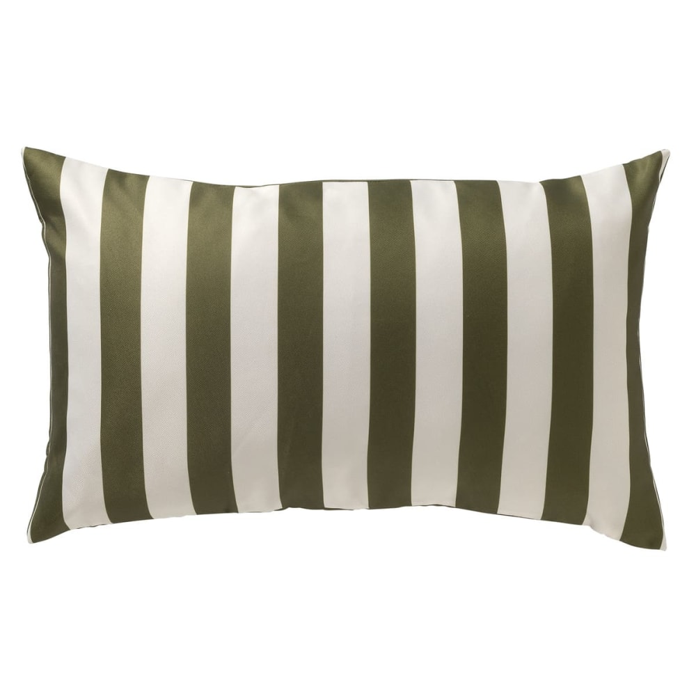 Housse de coussin extérieur 30x50 cm Vert Rayé