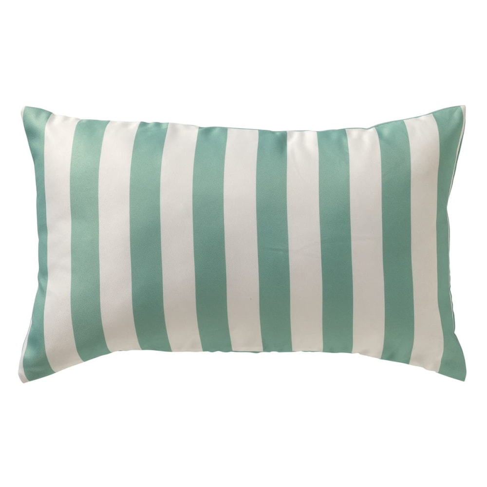 Housse de coussin extérieur 30x50 cm Vert Rayé