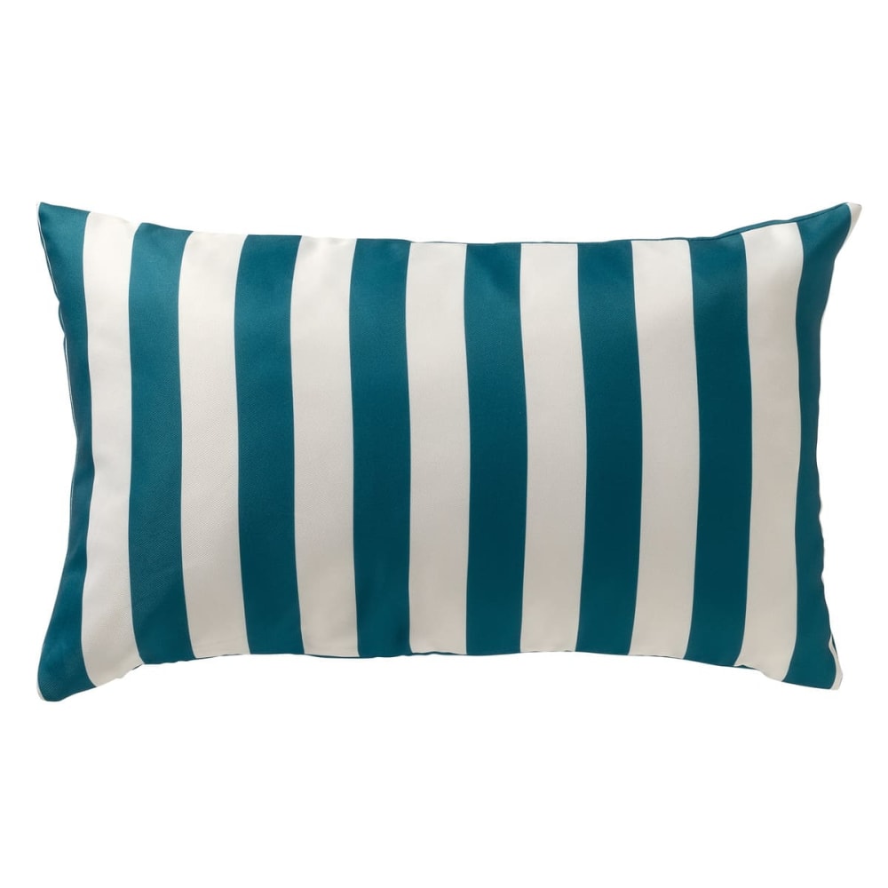 Housse de coussin extérieur 30x50 cm Bleu Rayé