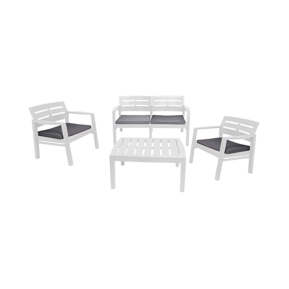 Set salon d'extérieur blanc 63x58 cm