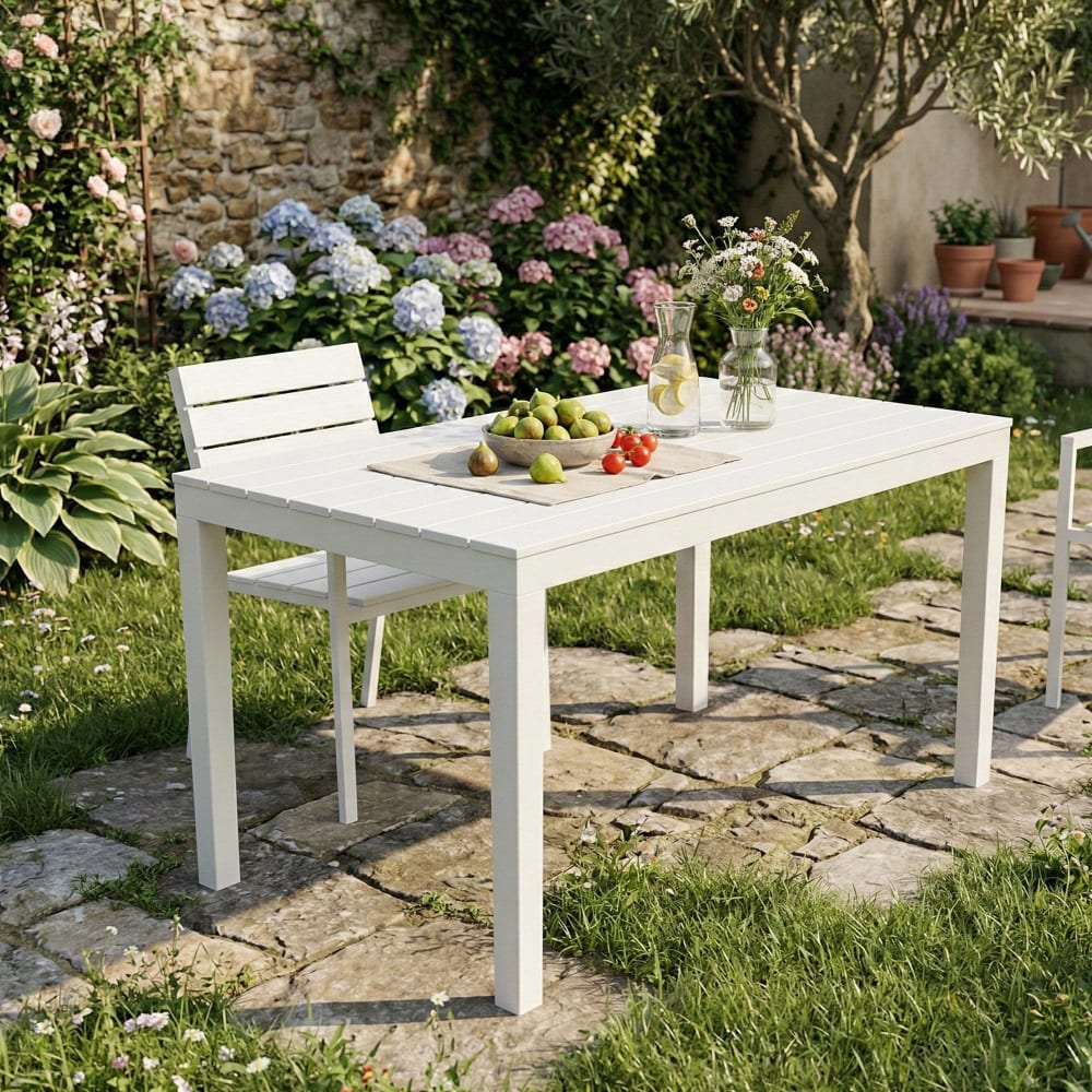 Table d'extérieur blanc 80x138 cm - Maisons du Monde