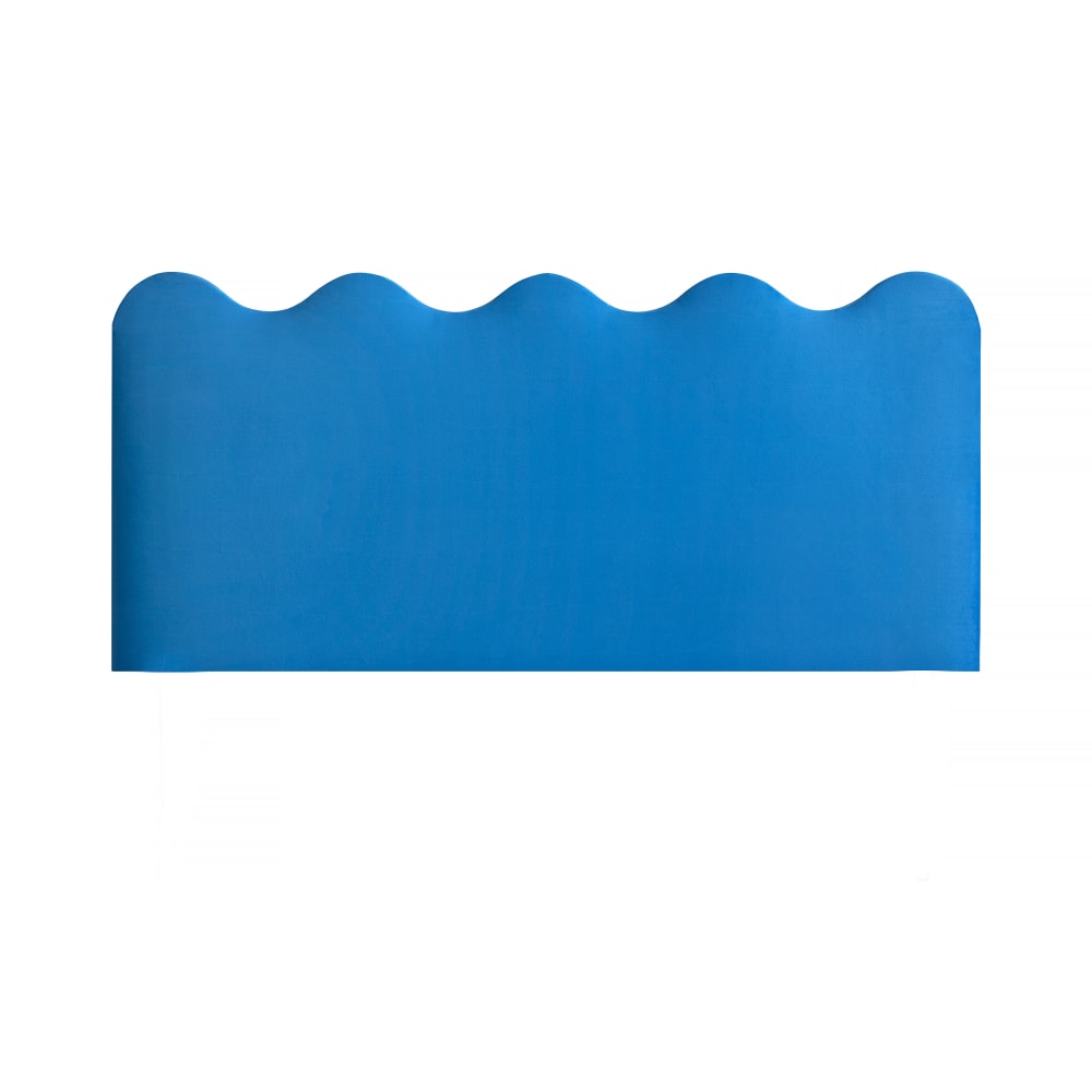 RNT by Really Nice Things Kopfteil gewellt, Blau Prusse 160x73,5cm Blau Öko-Tex Zertifikat Holz