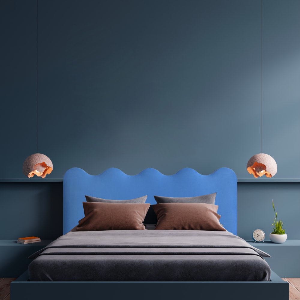 Kopfteil gewellt, Blau Prusse 160x73,5cm - Maisons Du Monde