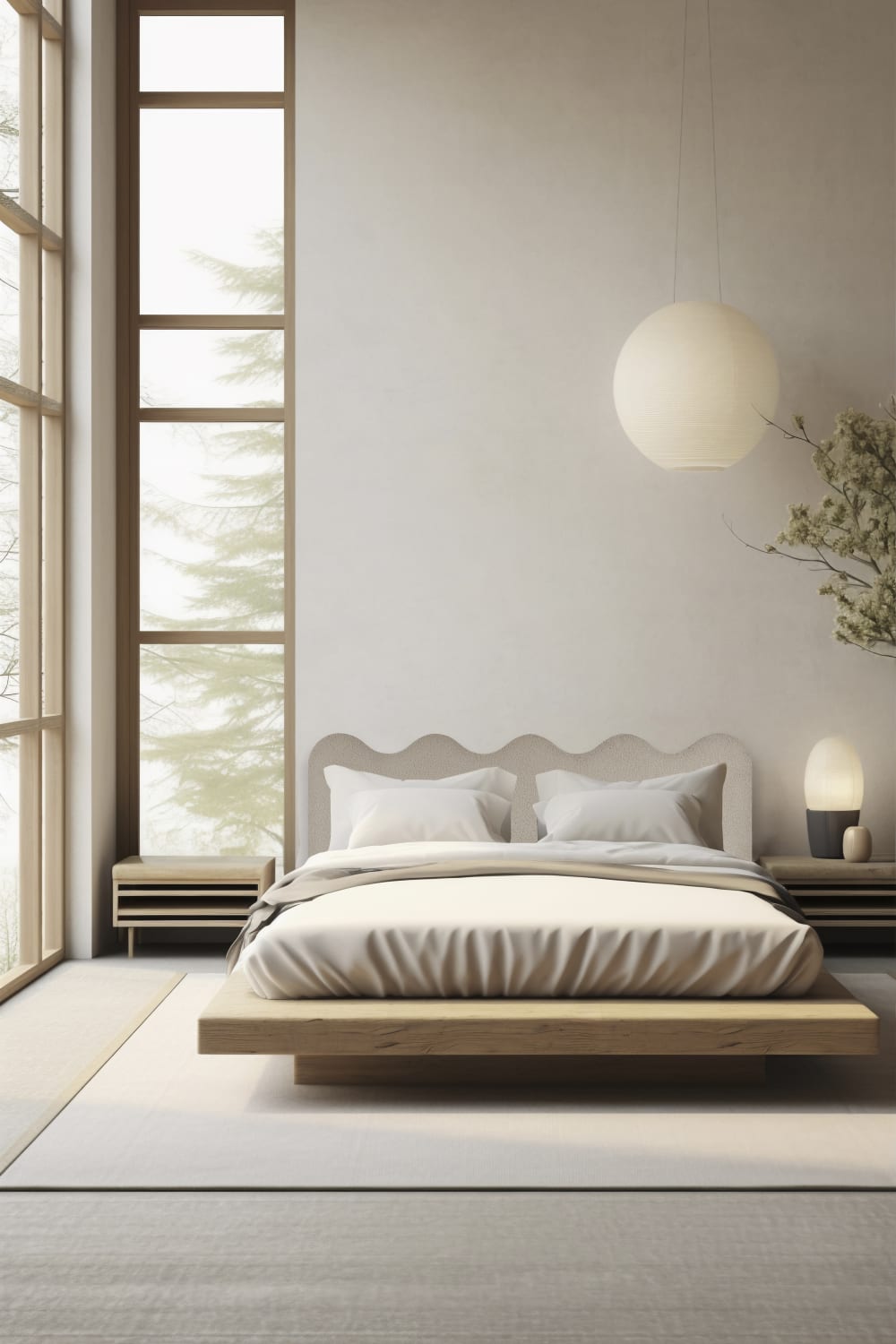 Tête de lit rembourrée forme ondulée en tissu Teddy 160x73,5cm