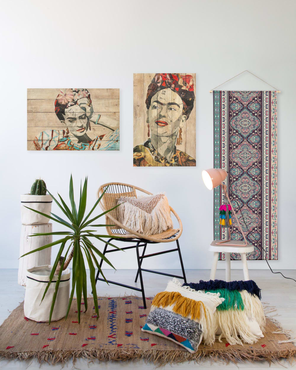 Panneau décoratif en bois 60x40 Collage de Frida - Maisons du Monde
