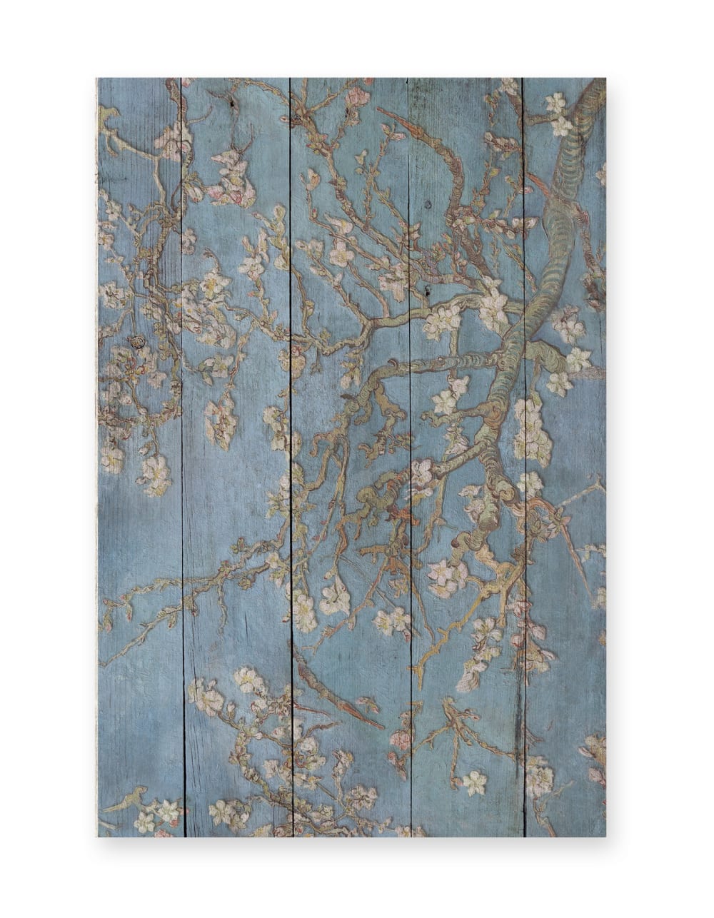 Surdic Panneau décoratif en bois 60x40 Amandier bleu Multicolore
