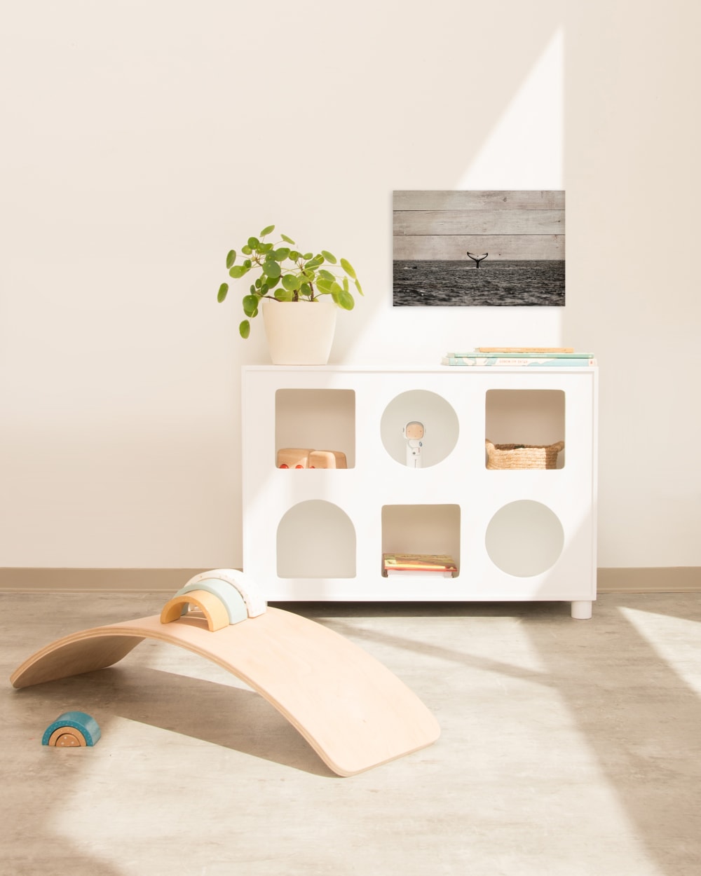 Panneau décoratif en bois 60x40 Baleine dans la mer - Maisons du Monde