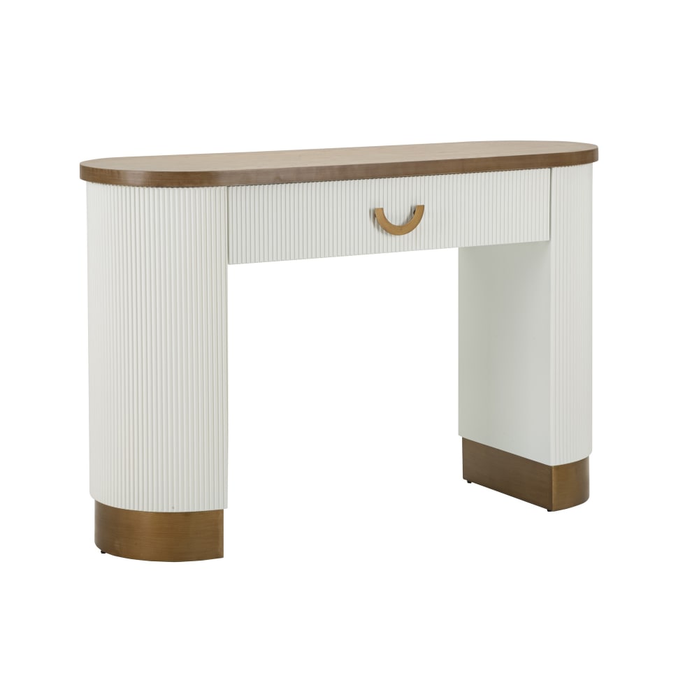 Console en bois blanc et marron 121x40x78 cm