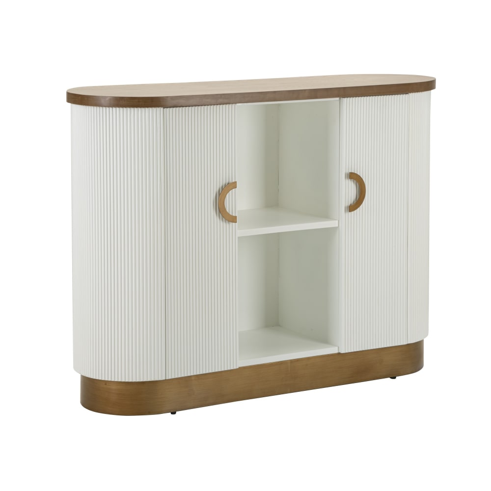 Armoire en bois blanc et brun 121x41x90 cm