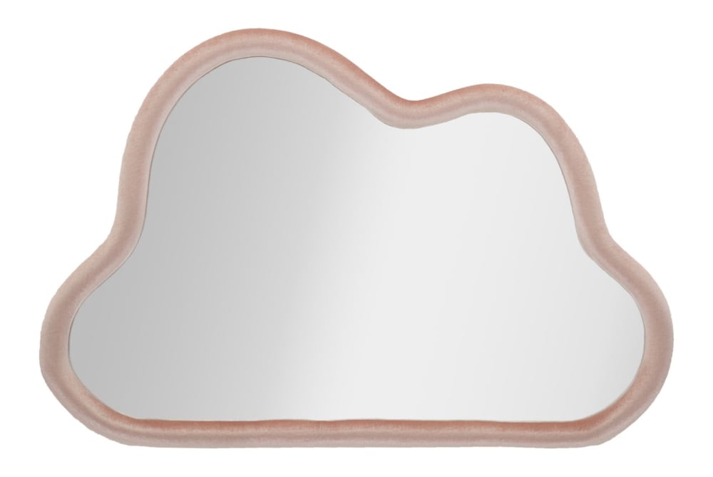 Rosa Samt-Wandspiegel 90x4x60 cm - Maisons Du Monde