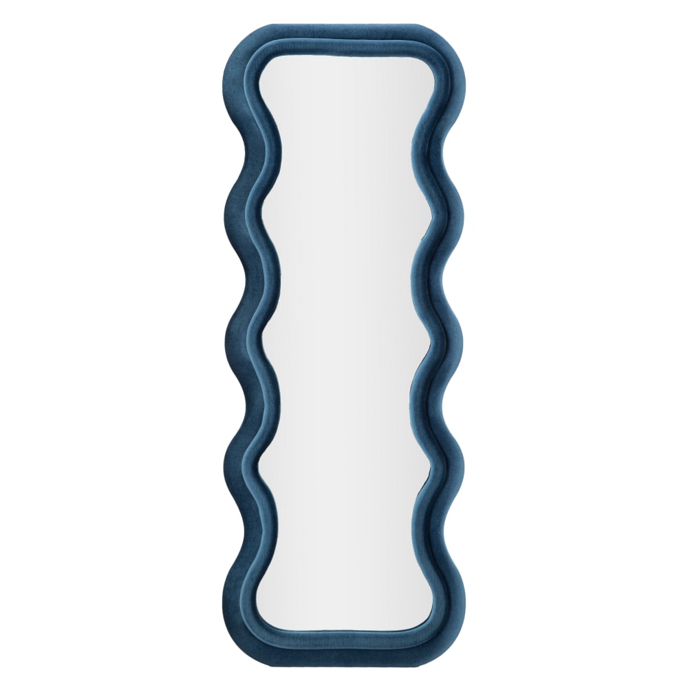 Miroir mural en velours bleu 60x6x160 cm