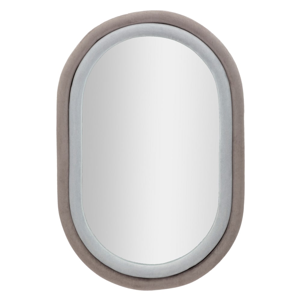 Miroir mural en velours gris 60x4x90 cm