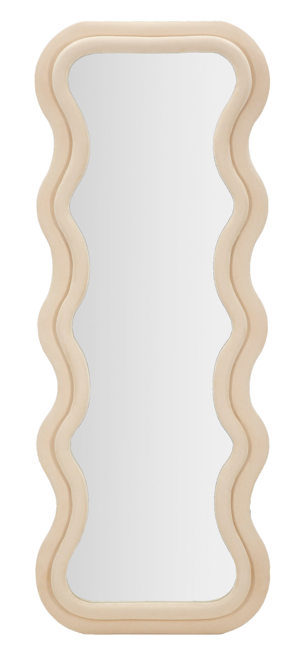 Beigefarbener Samt-Wandspiegel 60x6x160 cm - Maisons Du Monde
