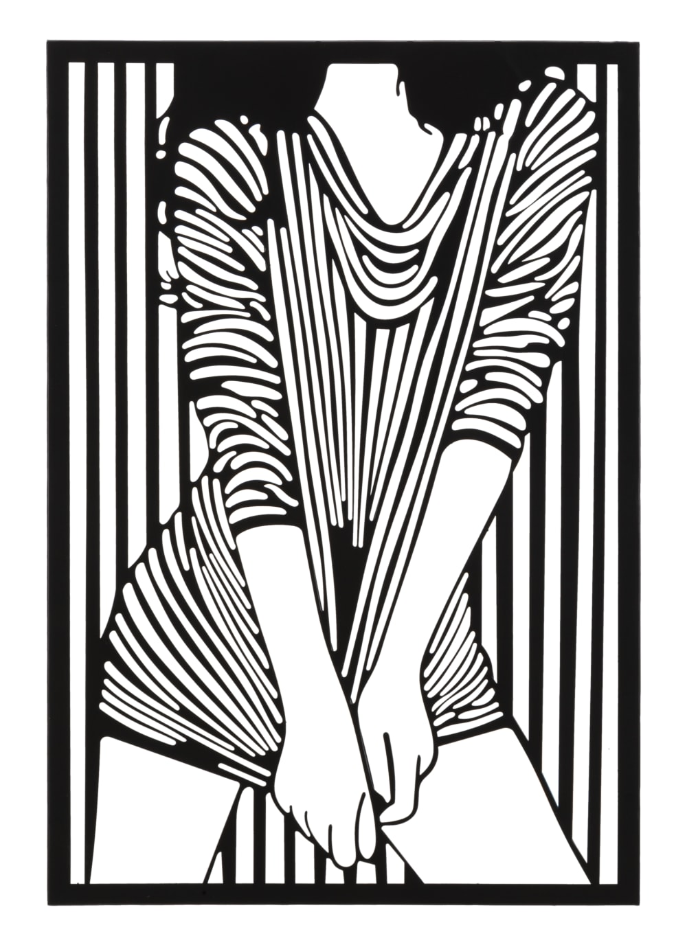 Panneau décoratif 3d en métal noir fille 40x1,3x60 cm