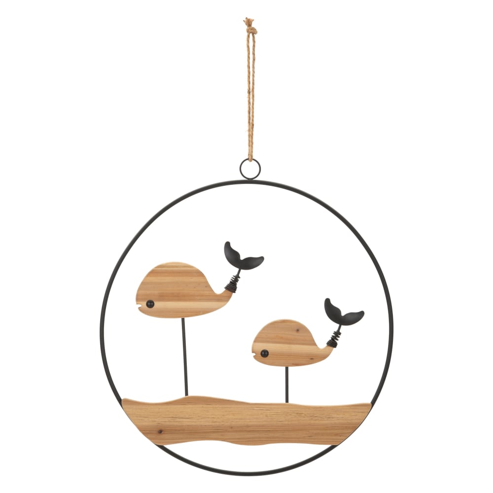 Déco murale en métal brun baleine 56x2x60 cm