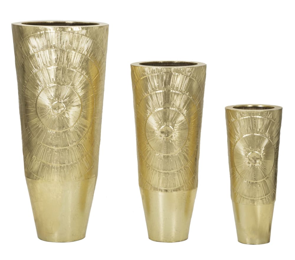 3er-Set Vasenhalter aus Metall gold Ø cm