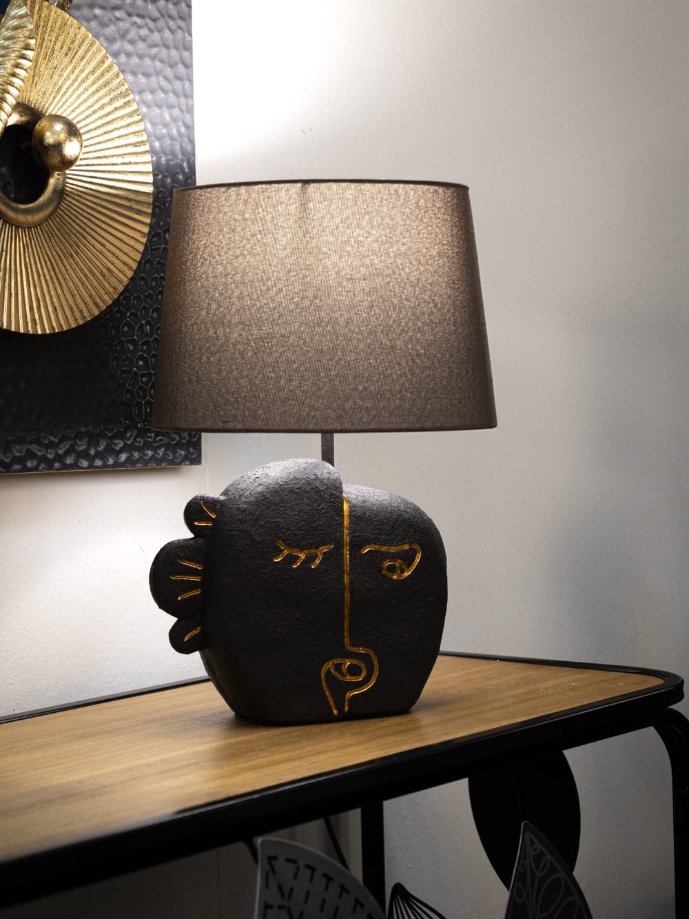 Lampe de table en résine noire ø 27,5x39,5 cm — vue 3