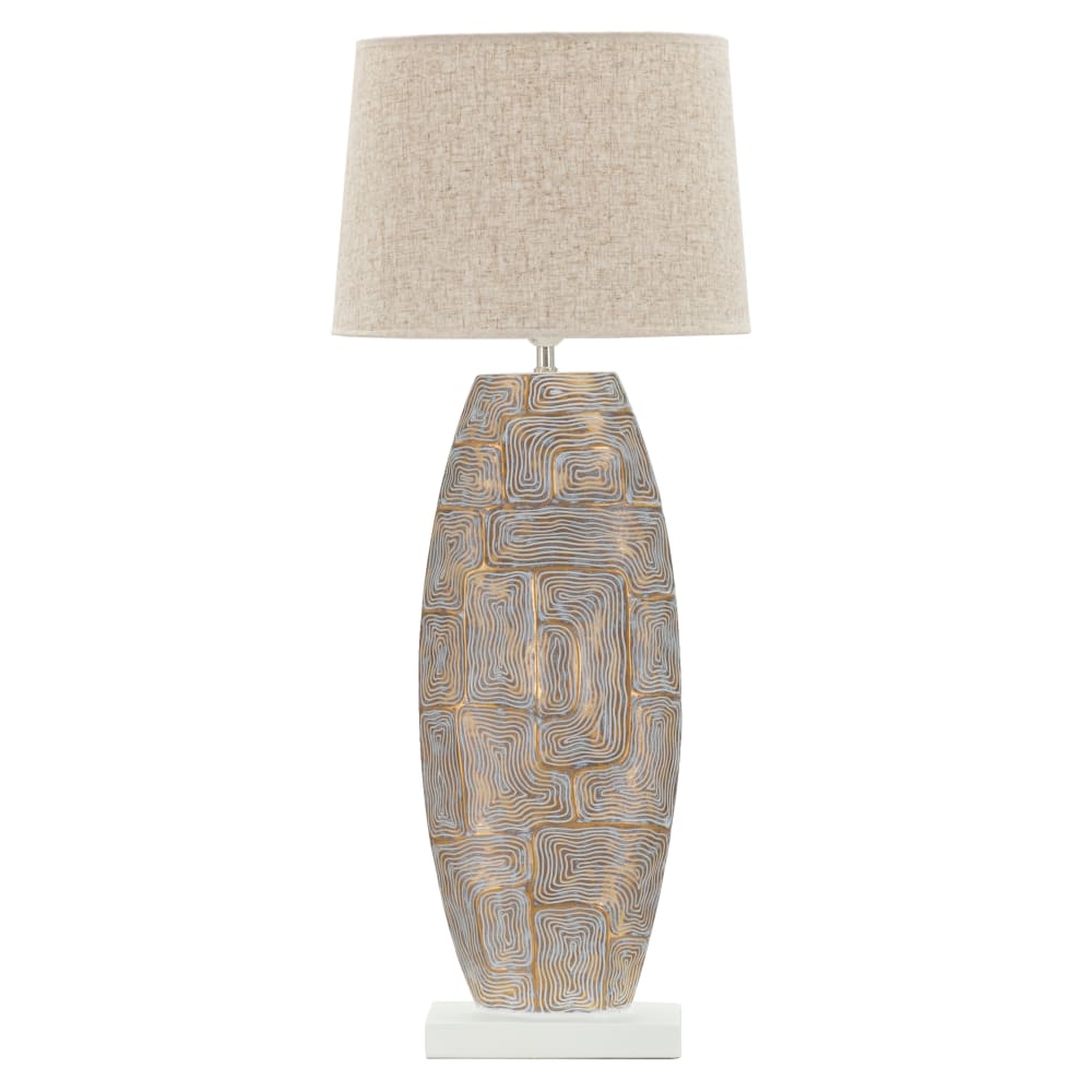Lampe de table en résine dorée ø 38x90 cm