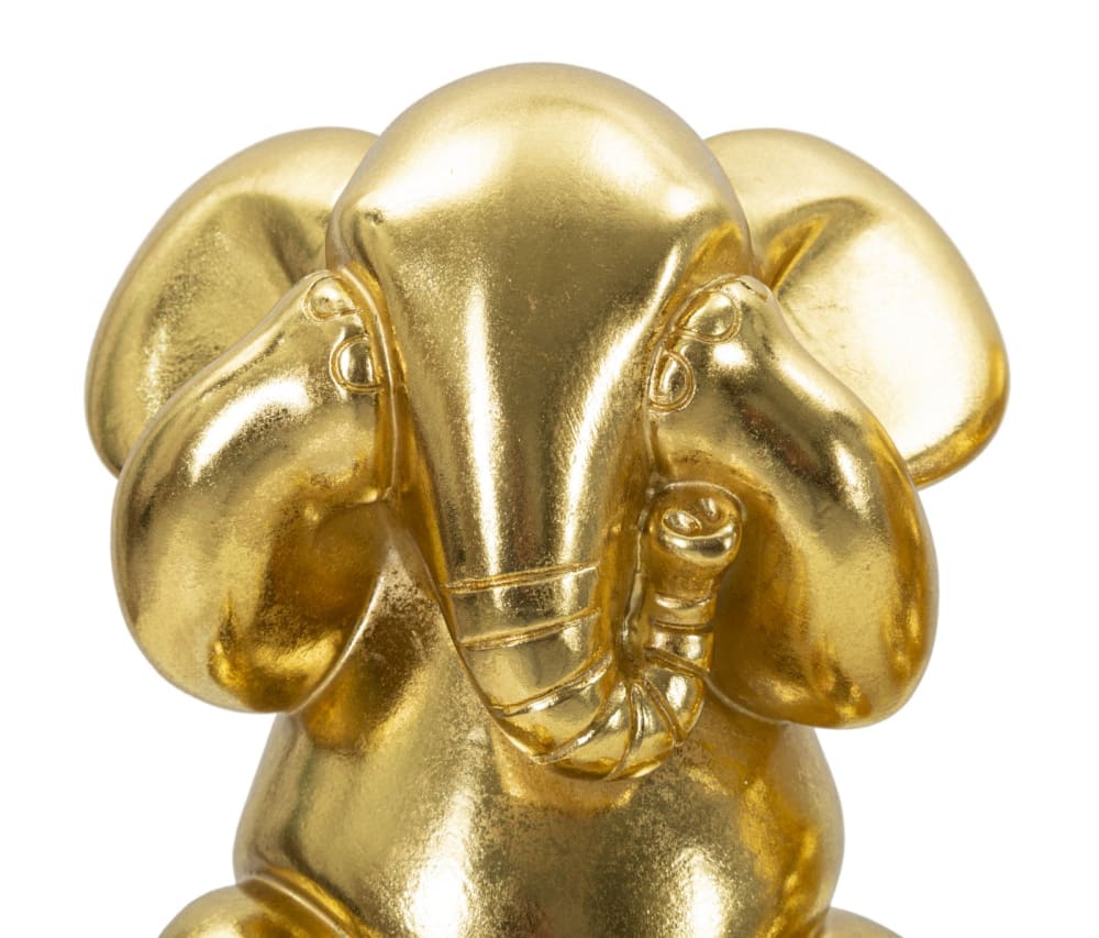 Lot de 3 éléphants en résine dorée ø 15,5x20,5 cm — vue 4