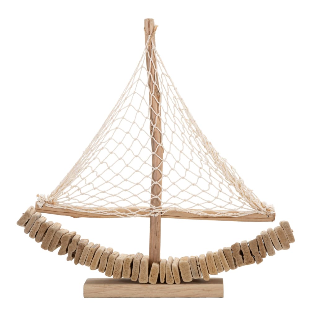 Bateau en bois marron 45x7x45 cm