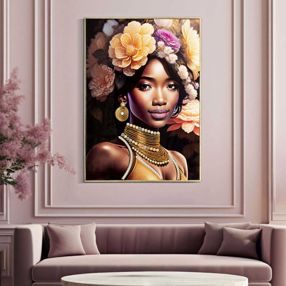 Impression sur toile multicolore femme avec cadre cm 72x4,5x102