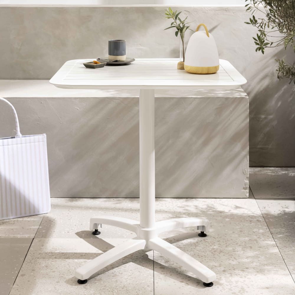 Table inclinable de terrasse 70 x 70 cm blanc - Maisons du Monde