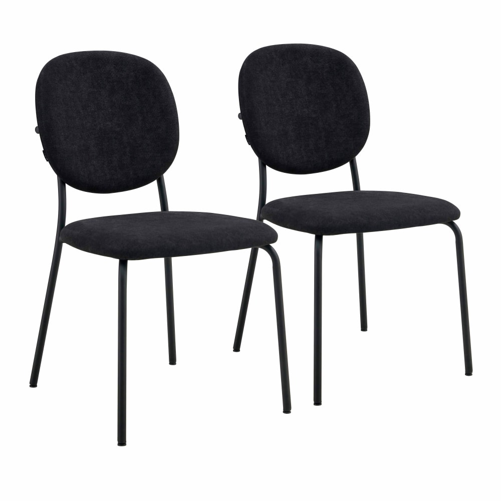Oviala Set mit 2 Stühlen aus Stahl und schwarzem Stoff - Stoff