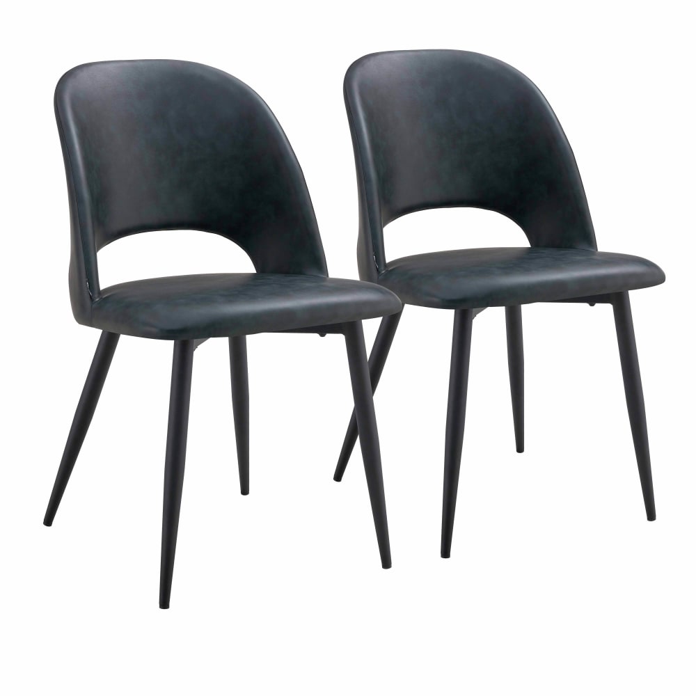 Lot de 2 chaises en acier - textile enduit