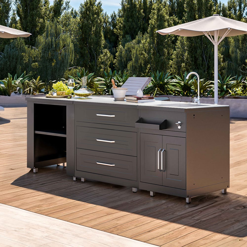 Cuisine d'extérieur 3 éléments avec évier