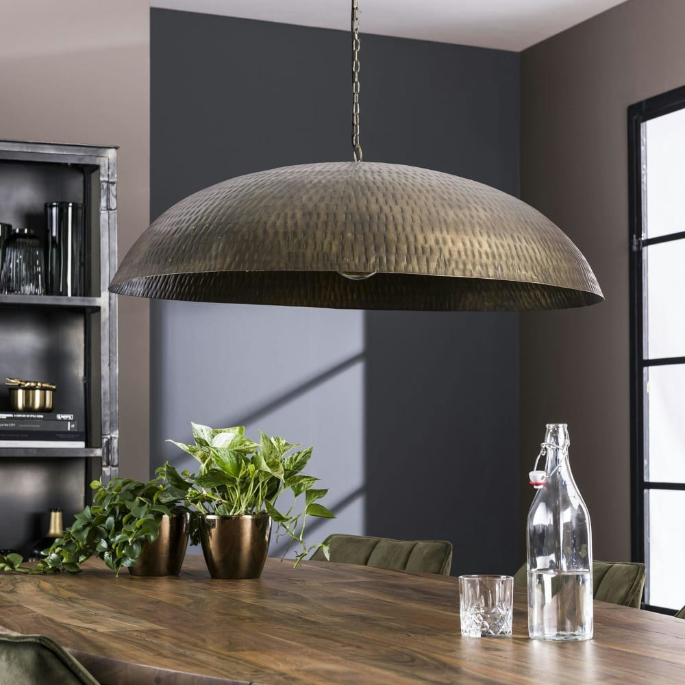 Suspension de table en métal vieilli martelé d90cm — vue 4