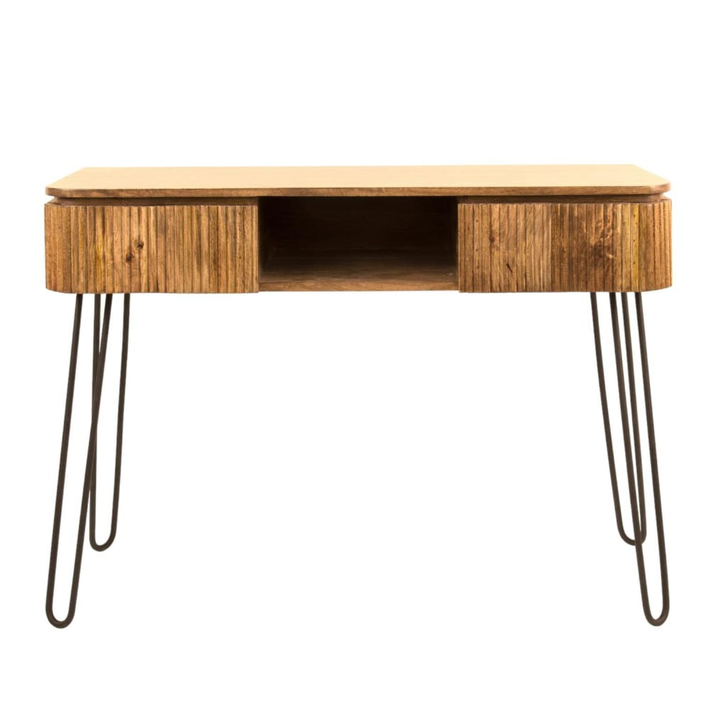 Console de chambre façades striées en manguier massif L110cm - Maisons du Monde