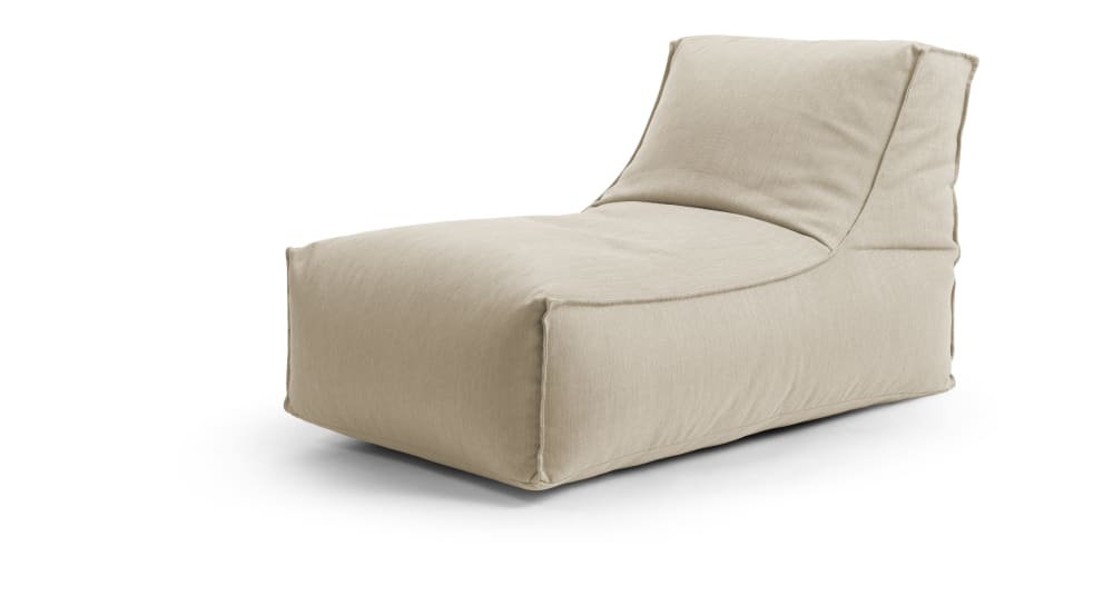Pouf d'extérieur avec dossier sable 65x100x65 cm