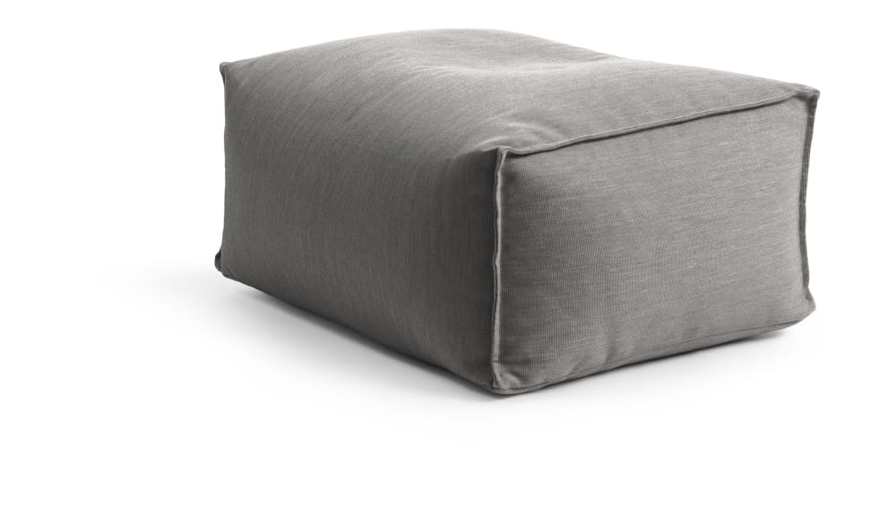 Pouf d'extérieur repose pied carré gris moyen 55x65x30 cm
