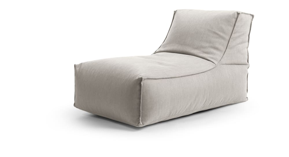 Pouf d'extérieur avec dossier gris clair 65x100x65 cm